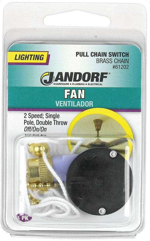 Jandorf Specialty Hardw Switch Pull Chn Brs Off/On/On 61202