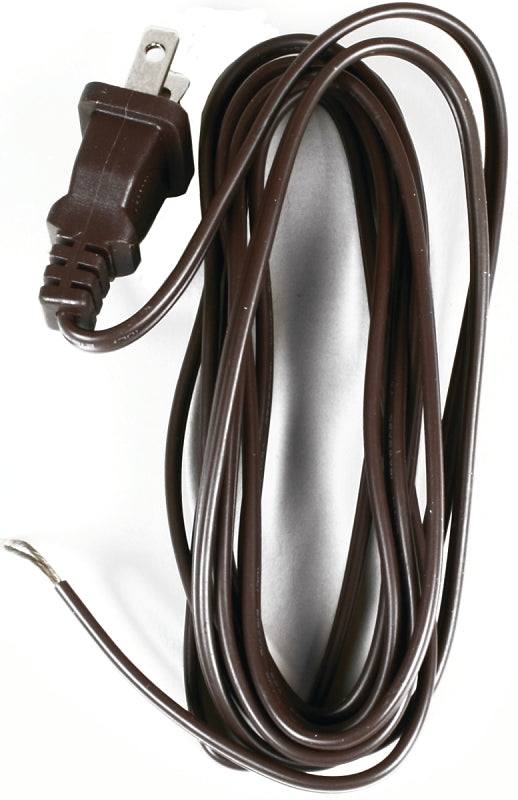 Jandorf 60135 Lamp Cord, 8', 18-2/SPT-1 Wire with Polarized Plug, Brown