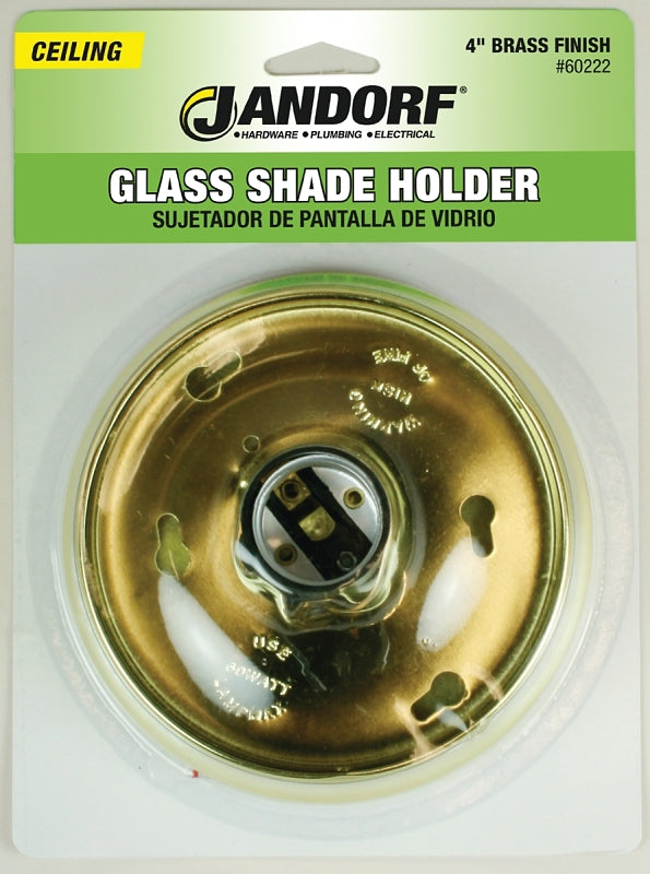 Jandorf Holder Glass Shade 4in BRS Fin 60222