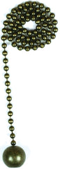 Jandorf 60311 Pull Chain, 12 in L Chain, Brass, Antique Brass