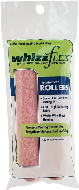 Work Tools International 44218 6-1/2-Inch WhizzFlex Polyester Mini Paint Roller Cover Refill, Pink, 2-Pack