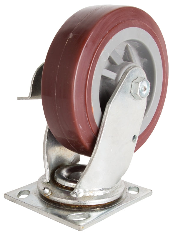 MINTCRAFT JC-P06 ProSource Heavy Duty Swivel Caster, 6 in Dia X 2 in W, 500 Lb, Polyurethane, 6" x 2"