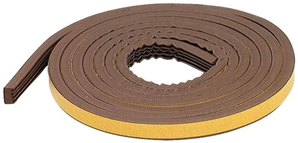 M-D Building Products 63644 All-Climate EPDM Weatherstrip, All Strip for extra large gaps, 5/16 in. x 17 ft, Brown