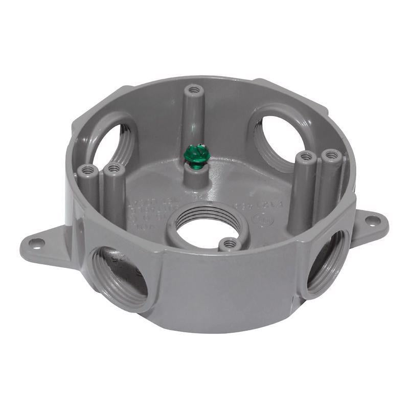 Sigma Electric, Gray Sigma Engineered Solutions, 143854 1/2-Inch 5 Hole Round Box, No Size