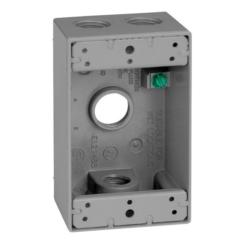 Sigma Electric, Gray Count (Pack of 1) Sigma Engineered Solutions, 14251 1/2-Inch 4 Hole 1-Gang Box