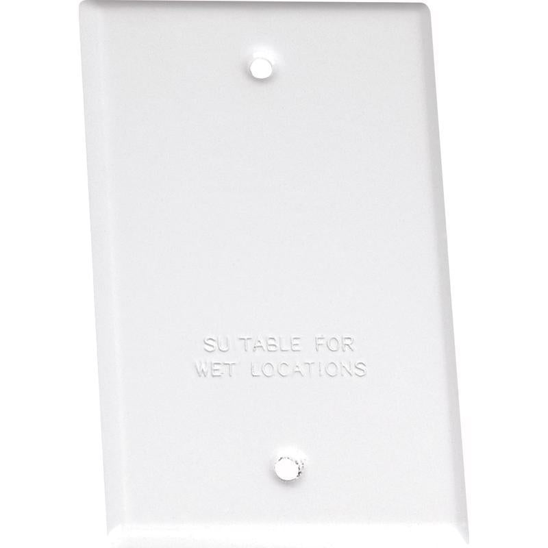 SIGMA ENGINEERED SOLUTIONS 14240WH Weatherproof Outdoor Rectangular Cover Plate for Outlet Boxes, White, Metal, 1-Gang