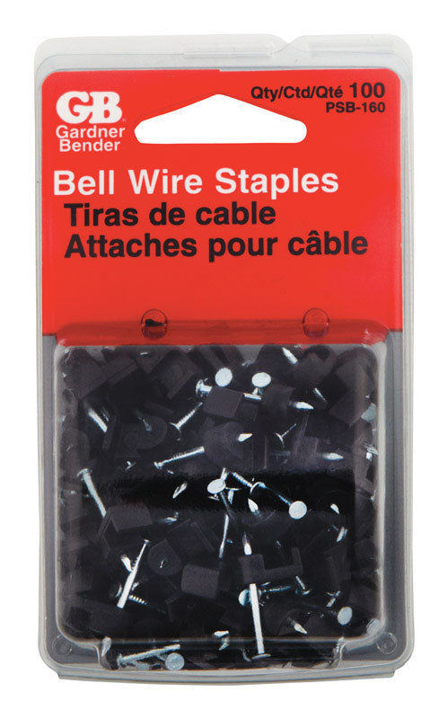 16BLK CD100' Gardner Bender .5 in. W Plastic Insulated Wire Staple 100 pk PSB-160 (5-Pack)