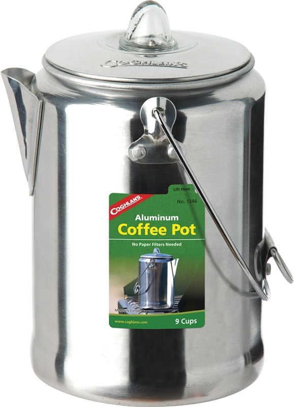 Coghlan's 9-Cup Aluminum Coffee Pot, Silver 1346