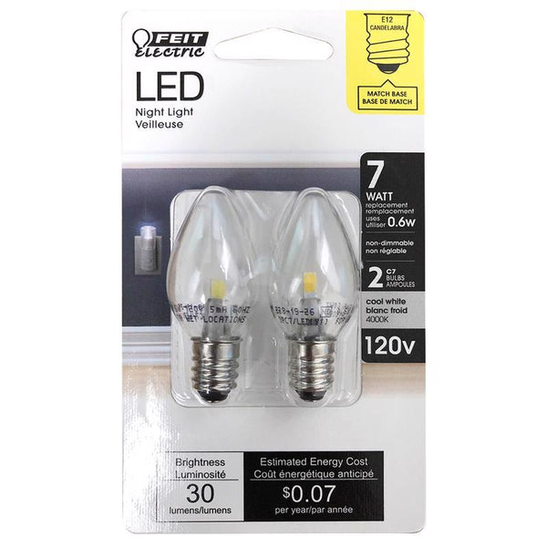 Feit Electric BPC7/LED C7 LED Night Light Bulb 2 Pack
