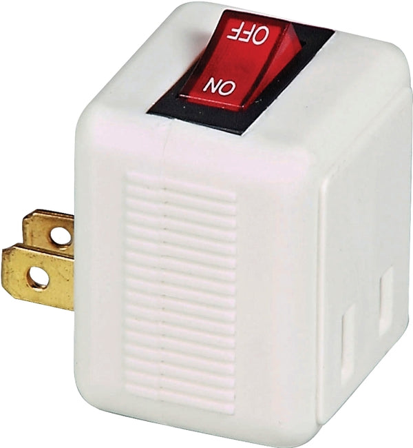 EATON Wiring BP4404W-L 5-Amp, 125-Volt 2-Wire Plug-In Adapter Switch, White