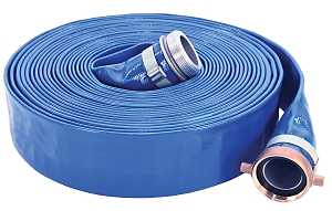 Abbott Rubber 1147-1500-50 PVC Discharge Hose Assembly, Blue, 1-1/2" Male X Female NPSM, 70 psi Max Pressure, 50' Length, 1-1/2" ID