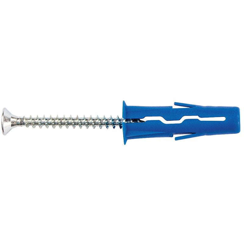 Rawlplug UNO 3/16 Inch Universal Multi-Purpose Wall Anchors with Screws (6 x 1-1/2 in.), Bag of 24, Nylon Plugs for Concrete, Brick, Block, Drywall and Hollow Walls