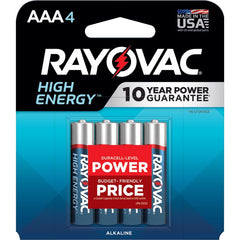 Rayovac High Energy Premium Alkaline Battery, AAA, 4/Pack (RAY8244K)