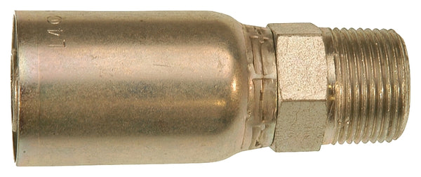 GATES MegaCrimp G25100-0806 Hose Coupling, 3/8-18, Crimp x NPTF, Straight Angle, Steel, Zinc