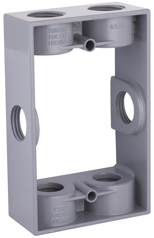 Hubbell-Bell 5400-0 Extension Adapter, 9.5 Cu-in, 5-1/2 in L X 3-1/2 in W X 1-1/2 in D, Die Cast Aluminum, 5-1/4" x 3-1/2"