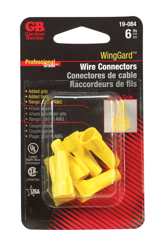 GB Gardner Bender 19-084 WingGard Yellow Twist-On Connectors 6 Count