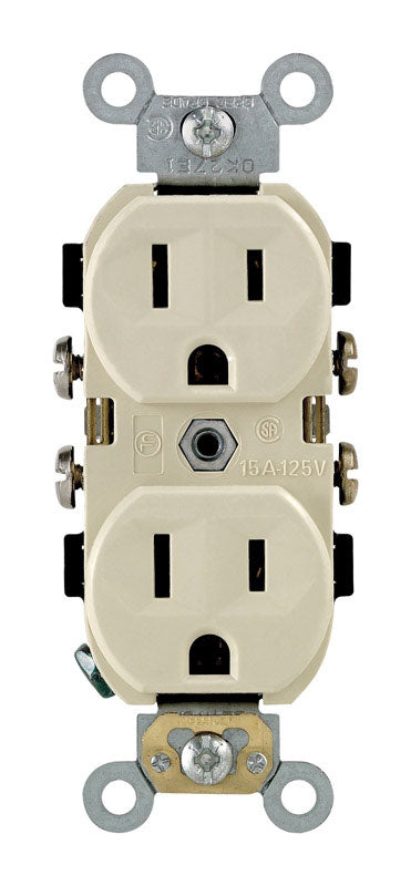 Leviton 15 amps 125 volt Ivory Outlet 5-15R 1 pk CBR15-00I