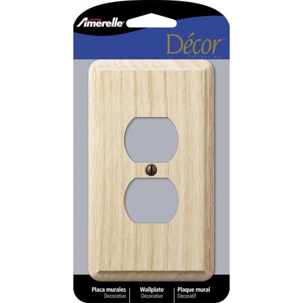 American Tack Amertac 401D 1 Duplex Ash Wood Wallplate
