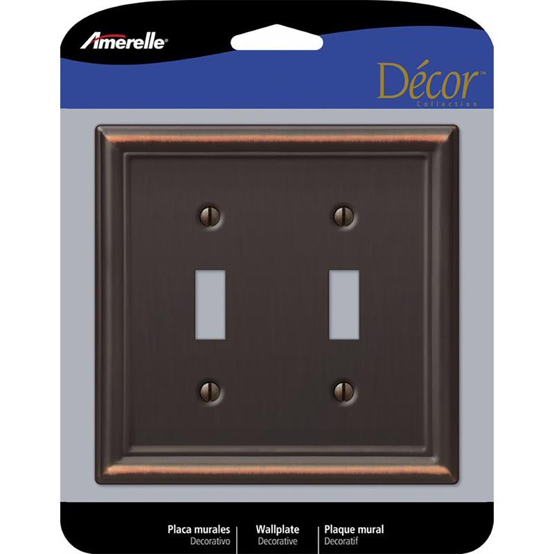 AmerTac 149TTDB BRZ 2 TGL WALLPLATE, Double Toggle, Aged Bronze
