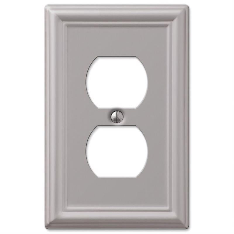 AmerTac 149DBN Wall Plate, 1 Duplex, Silver