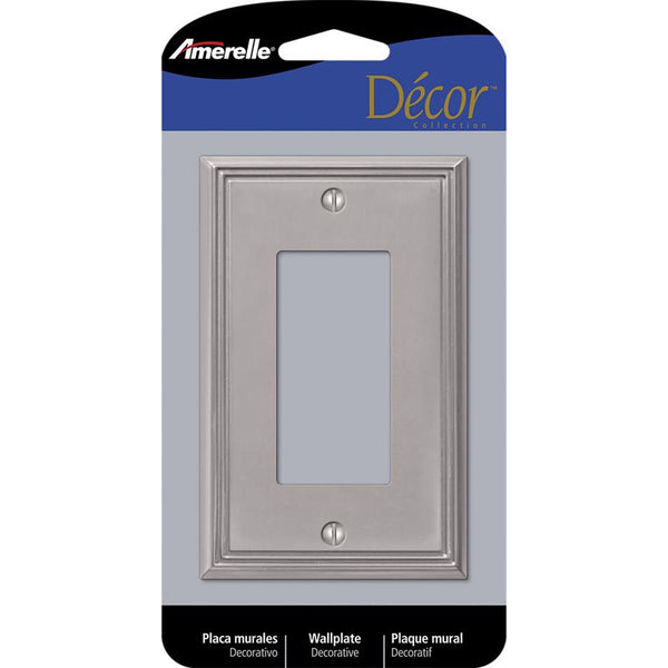 Amerelle 77RBN Wallplate, Double Toggle, Brushed Nickel