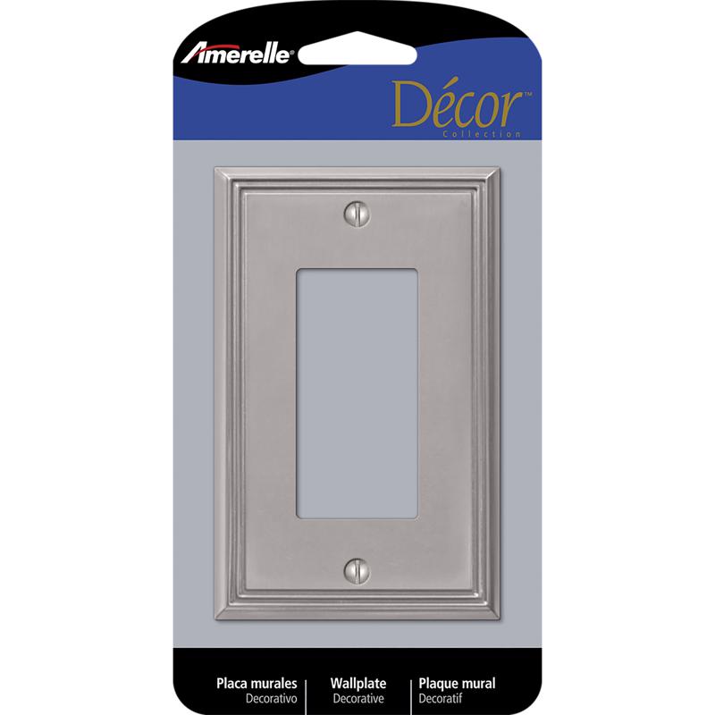 Amerelle 77RBN Wallplate, Double Toggle, Brushed Nickel