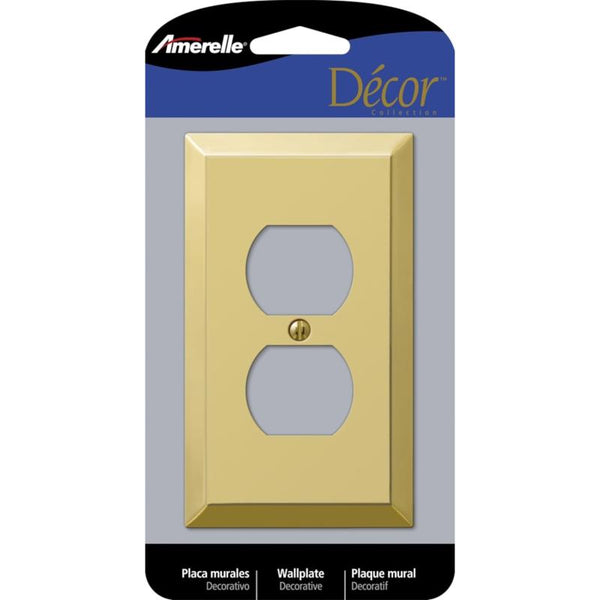Amerelle AmerTac 163DBR 1 Duple x Polished Brass Wall Switch Plate