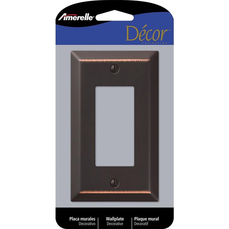 Amerelle 163RDB Century Wallplate, 1 Rocker, Aged Bronze