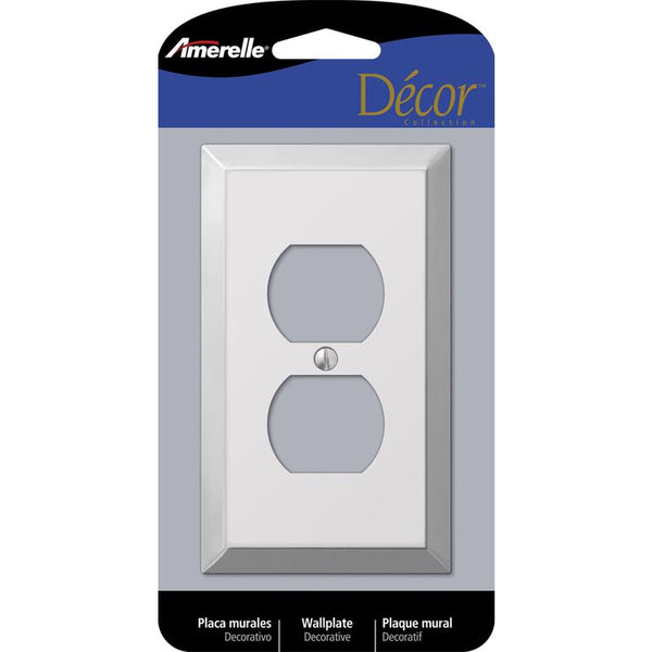AmerTac 161D 1 Duplex Polished Chrome Traditional Steel Wallplate