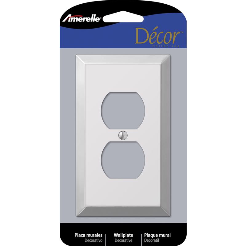 AmerTac 161D 1 Duplex Polished Chrome Traditional Steel Wallplate