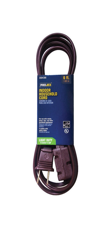 PROJEX Cord Extn16/2spt2 6' BRN