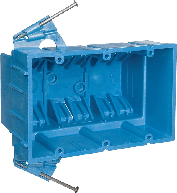Thomas & Betts Carlon BH353A Switch/Outlet Box, New Work, 3 Gang 5.8 Inch by 3.8 Inch by 3.5 Inch, Blue
