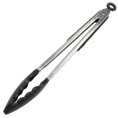 Chef Craft 13685 Premium Series Tong, 12 in L, Silicone, Black, Dishwasher Safe: Yes