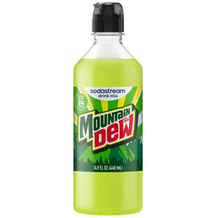 SodaStream - Mountain Dew Soda Drink Mix | For Soda Makers; turns 9.5 Gallons of Fizzy Water into delicious Mountain Dew | 52mg Caffeine per 12oz | Makes 96 Servings | 14.9 Fl Oz, Pack of 4 1924208010