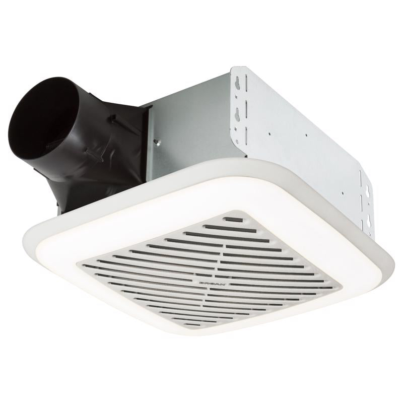 Broan 791LED 100 CFM 1.5 Sones Ventilation Fan with LED Lighting, White