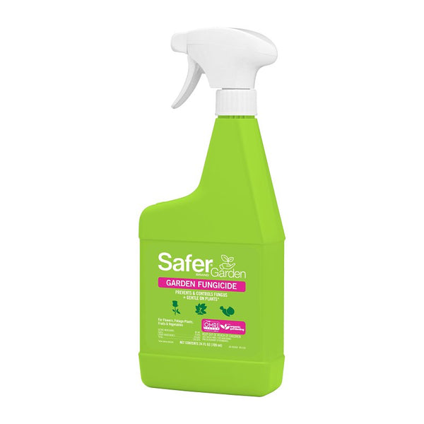 Safer Brand SG5450 Fungicide Ready-to-Use Spray - Prevents & Controls Powdery Mildew, Black Spot, Leaf Spot & Rust - OMRI Listed for Organic Gardening - 24 oz, Green