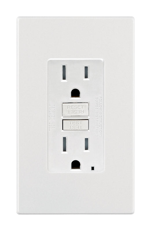 Leviton Smartlockpro Gfci Outlet 15A 125V White Nema 5-15R GFTR1-0PW
