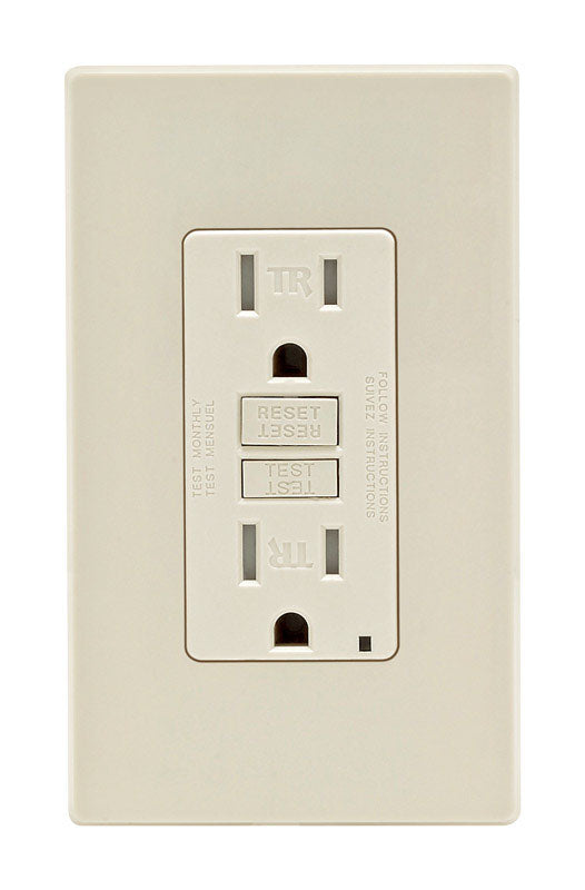 Leviton Smartlockpro Gfci Outlet 15A 125V Light Almond Nema 5-15R C36-GFTR1-0PT