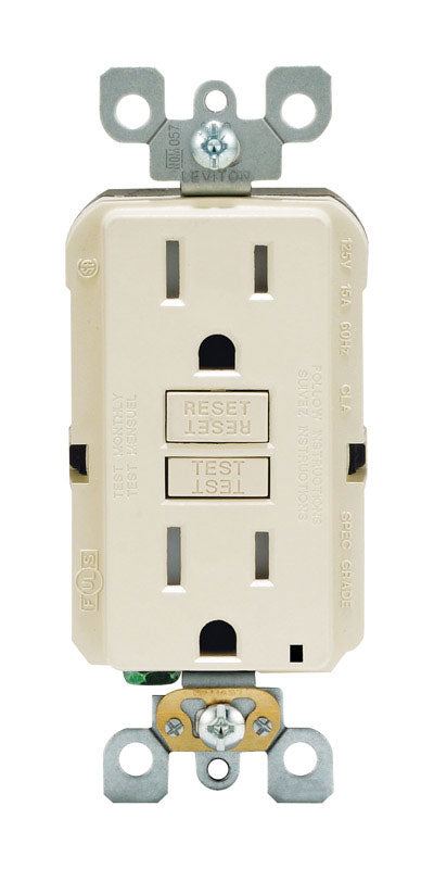 LEVITON MFG CO R06-GFTR1-0KT Ltalm Tamper Gfci Outlet, No Size
