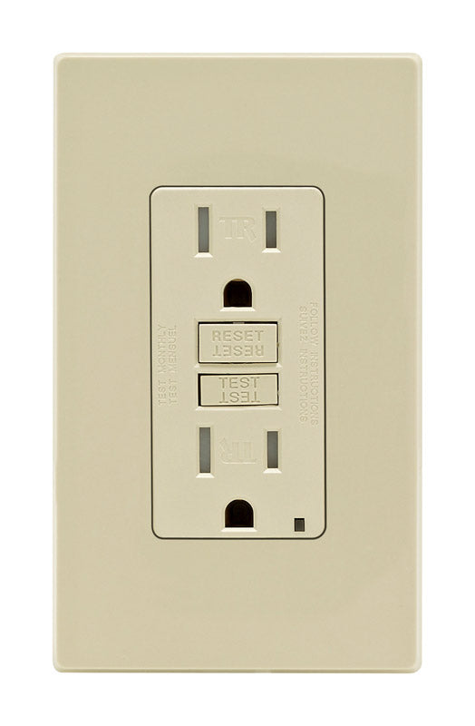 Leviton Smartlockpro Gfci Outlet 15A 125V Ivory Nema 5-15R GFTR1-0PI