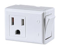 Leviton 1470-W 15 Amp, 125-Volt AC 3-Wire Grounded Switch Tap with ON/OFF Button, White C22-01470-00W