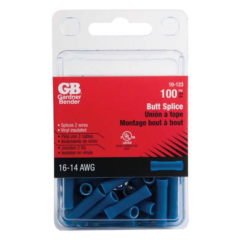 GB Gardner Bender 10-123 16-14 AWG Butt Splice Connectors Insulated 100 Count