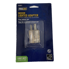 Projex 045A/16PRJ Adapter w/Light Grounded 1 outlets Brown