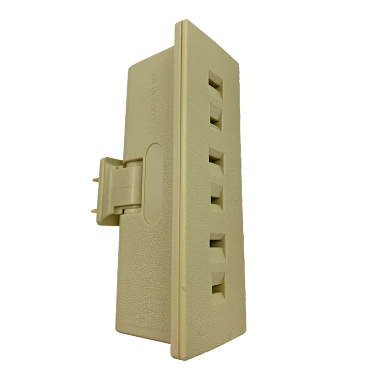 Projex CL-204/15PRJ Swivel Tap Adapter Polarized 3 outlets Ivory