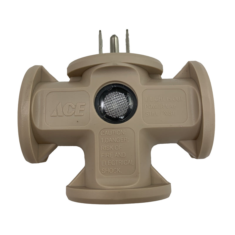 Projex FA-848E/15BUPRJ Triple Tap Adapter Grounded 3 outlets Beige
