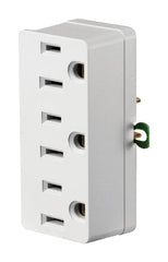 Leviton 002-698-W White Triple Tap Plug-In Outlet Adapter 00698-00W