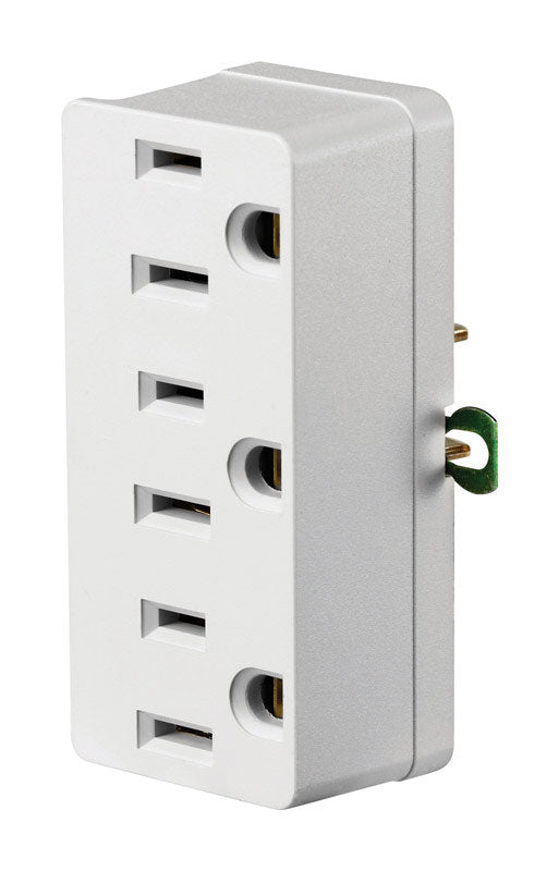 Leviton 002-698-W White Triple Tap Plug-In Outlet Adapter