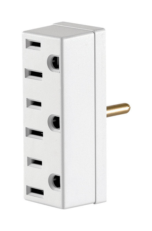 Leviton 697-W 15 Amp, 125 Volt, Triple Outlet Adapter, White