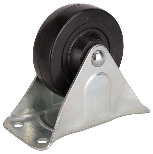 MINTCRAFT JC-H04 ProSource Heavy Duty Rigid Caster, 4 in Dia X 1-1/4 in W, 255 Lb, Rubber, 4-Inch