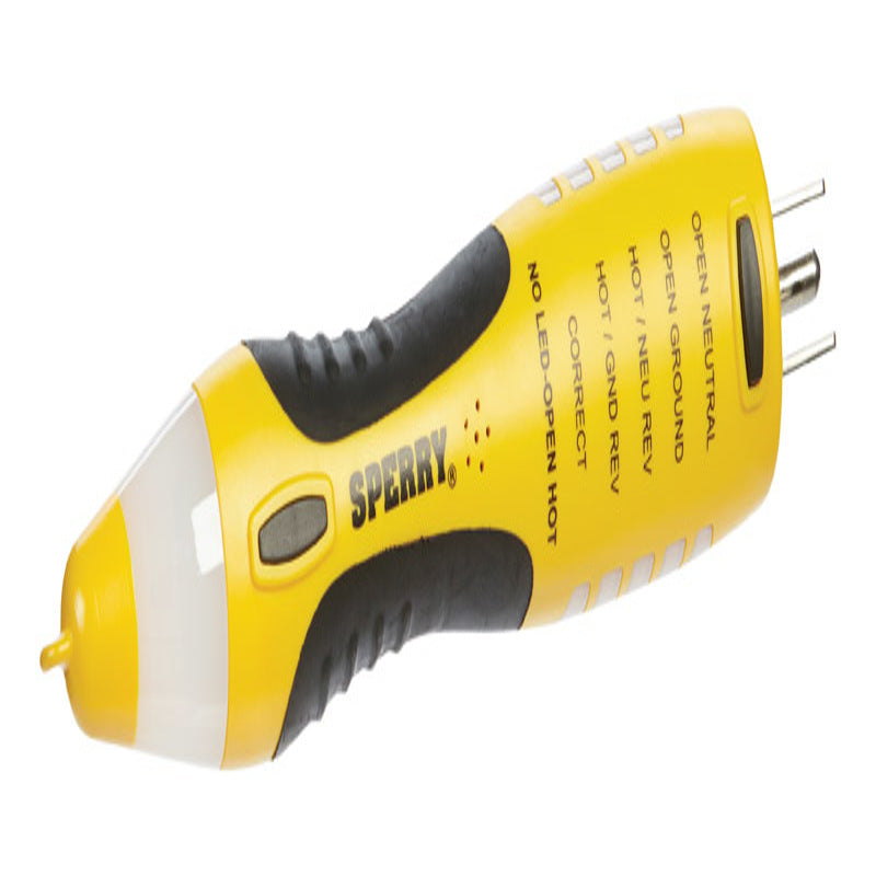 Sperry Instruments VD7504GFI DualCheck 2-in-1 Non-Contact Voltage Detector + GFCI Outlet Circuit Analyzer, 360° Visual & Audible Indicators, 50-1000V AC, 250 lb. Crush Rating